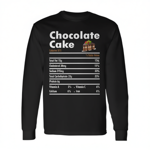 T-shirt à manches longues avec les informations nutritionnelles du gâteau au chocolat pour les amateurs de gâteaux - Product Image 2