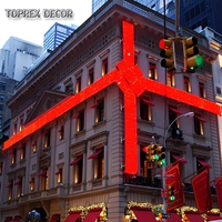 Décorations de Noël géantes personnalisables en LED avec paillettes, nœuds décoratifs pour les murs d'hôtels, centres commerciaux, boîtes cadeaux 3D, maisons