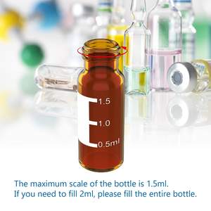 Bilimsel HPLC otomatik örnekleyici flakon Amber flakon mavi döner kapaklı şişeler beyaz PTFE kırmızı silikon <span class=keywords><strong>Septa</strong></span> - Product Image 2