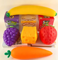 Squishies géants aux fruits, extra doux, à récupération lente, fraise, pêche, banane, jouet sensoriel anti-stress en PU, unisexe