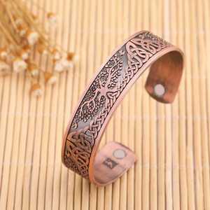 Viking talismán-pulsera de salud para hombre y mujer, brazalete magnético ajustable con <span class=keywords><strong>runas</strong></span> de nudos y árbol de la <span class=keywords><strong>suerte</strong></span> - Product Image 3