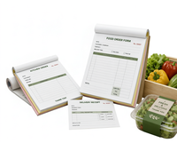 Carnet de commandes personnalisé en carton avec reliure parfaite NCR, imprimé pour les reçus de livraison de cuisine de restaurant