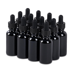 Negro 5ml 10ml 15ml 20ml 30ml 50ml 100mL Botella cuentagotas de vidrio Cbd Aceite esencial Botella de vidrio violeta oscuro con bomba - Product Image 1