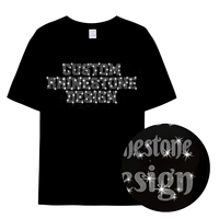 Camiseta Clásica para Hombre con Diseño de Cuello y Pedrería, Ropa con Estampado de Diamantes de Imitación, Camisetas Personalizadas con Diamantes