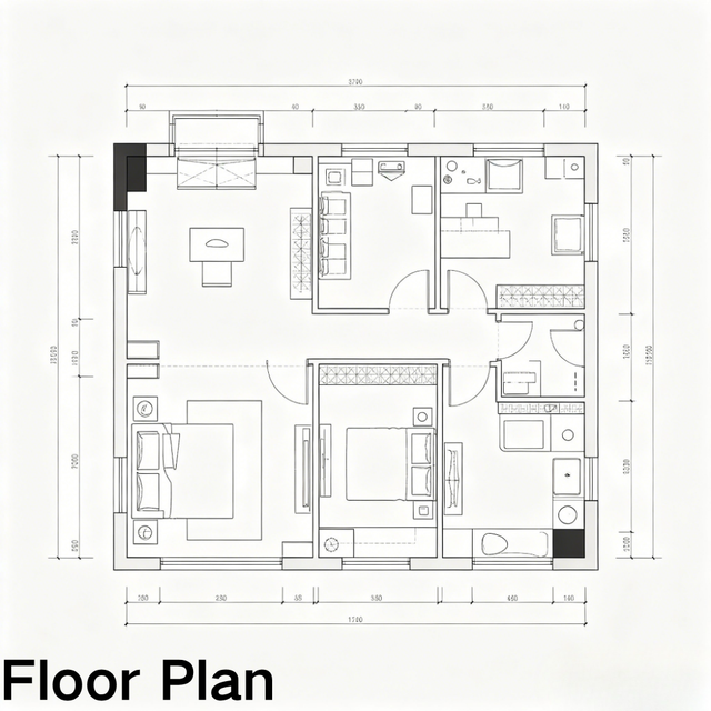 High Precision 2D Layout Drawing Service Eco-Friendly Durable Solutions 5-Year Warranty for Home Shop Office Interior