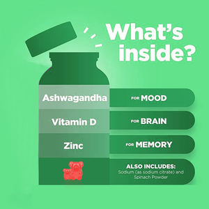 Gummies à l'ashwagandha de qualité supérieure, complément végétalien pour soulager le stress, soutenir l'humeur et réduire l'anxiété, bonbons gélifiés - Product Image 4