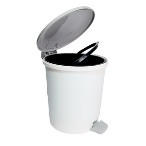 Kitchen Trash Can 3 6 9 Liter Foot Pedal Indoor Cylindrical Waste <b>Bin</b> For Home Bathroom Living Room - Product Image 4