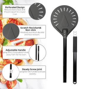 Accesorios para Hornear, Pala para <span class=keywords><strong>Pizza</strong></span> de Aluminio de 7/8/10/12 Pulgadas con Mango Largo Antideslizante, Pala para <span class=keywords><strong>Pizza</strong></span> para Horno - Product Image 4