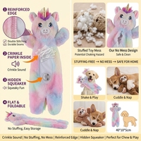 Jouet en peluche pour chien, sans rembourrage, écologique, motif dessin animé, couineur, froissable, plat, durable, interactif, anti-anxiété