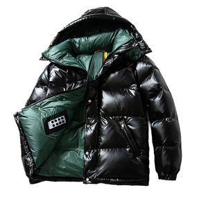 Doudoune Courte <span class=keywords><strong>Homme</strong></span> Coupe-Vent et Imperméable, Chaude et Respirante, à Capuche Épaisse en Gros - Product Image 1