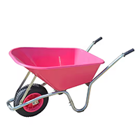 गुलाबी व्हीलबैरो 1 पहिया वैगन यार्ड गार्डन डोली लॉन उपयोगिता डंप कार - Product Image 5