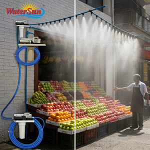 High <b>Pressure</b> 60 Nozzle Fogger Kit for Outdoor Cooling Greenhouse Use | Home Garden Dairy Farm Terrace | Easy Installation | - Product Image 1