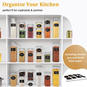Ensemble de 24 contenants de stockage alimentaire en plastique transparent de qualité alimentaire, hermétiques, pour réfrigérateur, cuisine, compatibles lave-vaisselle, boîtes et bacs de rangement - Product Image 5