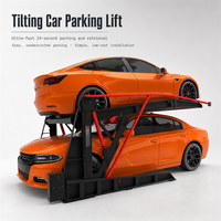 Elevopark 24 Second Tilting Two Post Simple Parking Lift with Wheel Positioning Bar for Narrow Repair Workshops