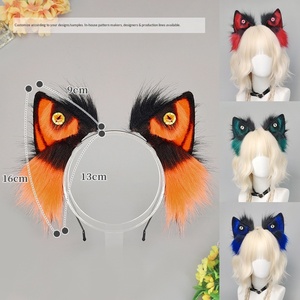 E0100 Halloween Höllendämon Cthulhu Kopfbedeckung Comic Con Tierohren Cosplay Requisite Unisex Handgefertigtes Wolfsohren-Stirnband - Product Image 3