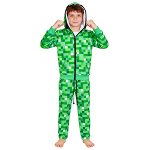 Ensemble sweat à capuche et pantalon vert Minecraft pour enfants, costume de cosplay, tenue de jogging - Product Image 2
