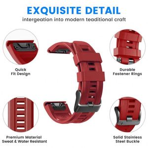 <span class=keywords><strong>Bracelet</strong></span> en silicone respirant Quick Fit 22 mm 26 mm pour montres <span class=keywords><strong>Garmin</strong></span> Fenix 7 7X 5Plus 6XPro Enduro <span class=keywords><strong>2</strong></span> et <span class=keywords><strong>Garmin</strong></span> Fenix 8 - Product Image 3