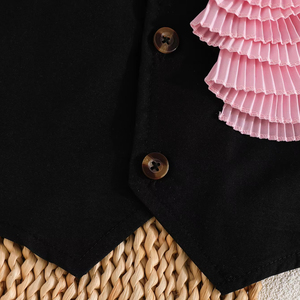 <span class=keywords><strong>Abbigliamento</strong></span> per bambini per bambine 4-8y alla moda senza maniche squisito a motivi floreali gonna corta a pieghe elegante Set di due pezzi per bambine - Product Image 4