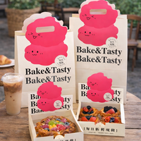 Sac en papier kraft de qualité alimentaire avec poignée découpée, logo personnalisé imprimé, emballage alimentaire écologique pour boulangerie à emporter