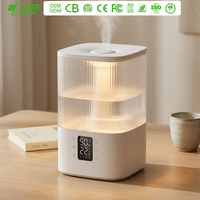 RUNAL H868 4L Humidificateur ultrasonique intelligent à brume froide et chaude, ioniseur, veilleuse LED à changement de couleur, ultra-silencieux pour la maison