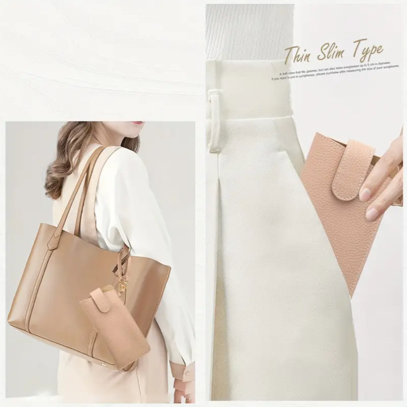 Custodia Occhiali In Pelle PU - 2 Pezzi | Leggera Con Gancio | Portatile Per Borse - Foto 12