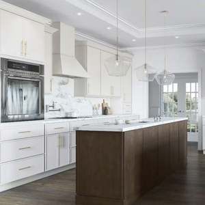 Mueble de Cocina Modular Moderno de Lujo con Fregadero, Madera Brillante, Almacenamiento para Apartamento o Centro Comercial, Precio Económico - Product Image 5