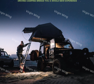Tenda Atap Mobil Aluminium Soft-Top untuk 3-4 Orang, Tahan Angin dan Air, dengan Aksesori Tangga - Product Image 4
