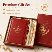 Maßgefertigtes PU-Leder Hardcover Notizbuch Geschenkset Stift Genähter Hardcover-Einband Individuelle Logo-Optionen für Firmen- und Sportveranstaltungs-Geschenke