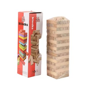 Blocchi <span class=keywords><strong>di</strong></span> <span class=keywords><strong>Legno</strong></span> <span class=keywords><strong>di</strong></span> Faggio Naturale all'Ingrosso, Giochi da Tavolo con <span class=keywords><strong>Torre</strong></span> Impilabile, Blocchi <span class=keywords><strong>di</strong></span> Costruzione in <span class=keywords><strong>Legno</strong></span>, Giocattoli per Bambini, <span class=keywords><strong>Gioco</strong></span> da Esterno - Product Image 1