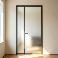 Puerta Corredera de Aluminio y Vidrio para Dormitorio, Moderna, con Marco Delgado, Silenciosa, Insonorizada, con Protección de Privacidad