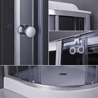 Cabine de douche d'angle moderne 90x90cm en verre trempé électroplaqué avec douche d'angle pour salle de bain compacte
