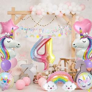 <strong>Unicorn</strong> Balloons Birthday <strong>Party</strong> Decorations for Girls Foil Balloons Set Macaron and Rainbow Balloon <strong>Party</strong> <strong>Supplies</strong> - Product Image 4