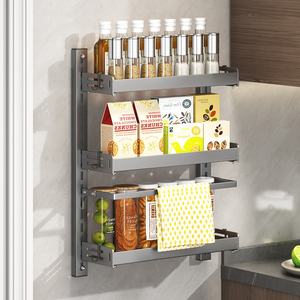 Niet-Geperforeerd Meerlaags Verstelbaar Metalen Keuken Opbergrek Aan De Muur Gemonteerd Meerlagig Kruiden Opbergrek - Product Image 2