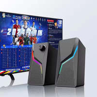 Haut-parleur de bureau portable 2.0 avec bouton de volume, entrée USB, système audio stéréo mini avec basses pour le gaming
