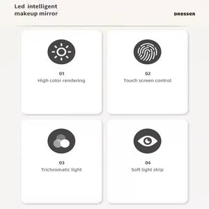 Tabletop Cosmetic <b>Makeup</b> Mirror with Led <b>Lights</b> Lighted <b>Vanity</b> Touchable Dimmable Multi-color Cloud Mirrors With Stand - Product Image 6