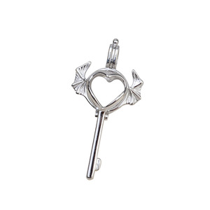 Colgante de Llave de Plata S925 Estilo Europeo Americano Wenchi para Mujer, 8mm, con Orificios para Perlas, Accesorios de Joyería, Componentes para DIY - Product Image 5