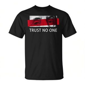 Camiseta Trust No One con diseño gráfico negro, ropa informal para hombre - Product Image 2