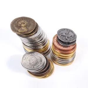 Cheap Custom Made Gravado Moedas De Metal De Prata Gravação Token De Jogo De Moedas