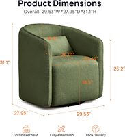 Fauteuil pivotant moderne surdimensionné en bouclette avec rangement dissimulé, rotation à 360°, dossier haut et pieds sur pieds – Idéal pour optimiser l'espace de votre salon