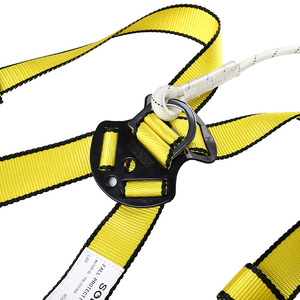 Harnais de sécurité complet à 5 points réglables en polyester avec anneaux en D en acier et boucle à connexion rapide pour travaux en altitude - Product Image 3