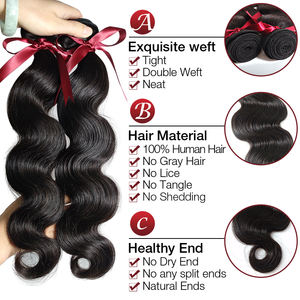 Tissage en lot brésilien Body Wave 100% vierge, lot de 3, 14, 16, 18 pouces, 10A, vente en gros, livraison gratuite - Product Image 3