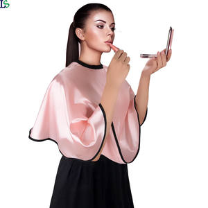 Factory <span class=keywords><strong>Outlet</strong></span> Pink Logotipo personalizado Esteticista Maquillaje Capa Coloración del cabello para clientes Shorty Smock Maquillaje - Product Image 3