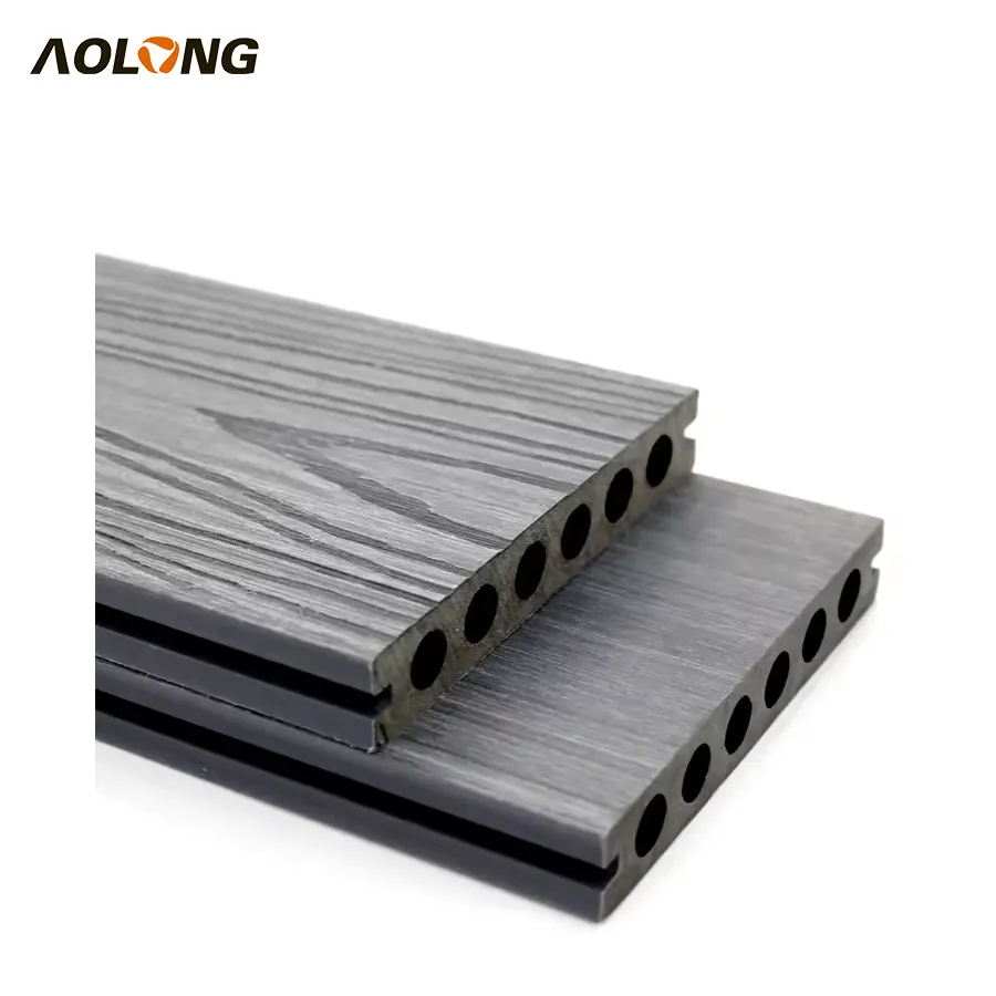 AOLONG Terrace Wpc Flooring Decking Planches de terrasse en composite de Chine Planche de terrasse en bois composite en plastique pour l'extérieur