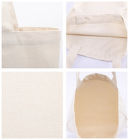 Sac fourre-tout en toile 100% coton, couleur unie, léger, moyen, réutilisable, sacs de courses en tissu, pliable, sac fourre-tout coloré