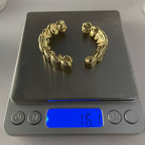 กริลล์ฮิปฮอปแบบสั่งทำพิเศษ ตัดแต่งทรงพิเศษ ชุบทองคำแท้ 925 เงินแท้ ชุบทองคำ 10KT  แบบเรียบสำหรับฟั<span class=keywords><strong>น</strong></span> - Product Image 5