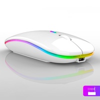 Mouse Gaming optikal nirkabel 2.4G, Mini USB antarmuka bisu & dapat diisi ulang