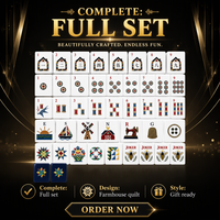 Jeu de Mahjong Américain 160 Pièces Thème Quilt Tuiles Acryliques Barn Sailboat Windmill Bee Jokers Cadeau