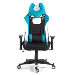 Silla Gamer de Alta Calidad, Lujosa, Azul, Negra y Blanca, Silla de Escritorio para Juegos de PC, Sillas Gamer <span class=keywords><strong>Cougar</strong></span> con Reposapiés y Masaje - Product Image 3