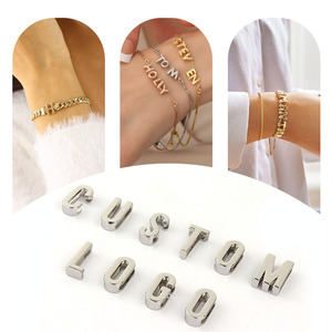 Kit de Démarrage DIY pour la Création de Bijoux Personnalisés : Bracelet Coulissant en Alliage Électroplaqué avec Pendentif Lettre Coulissante Unisexe - Product Image 1
