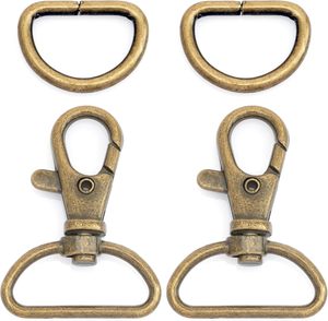 CRAFTMEMORE Swivel Trigger <b>Snap</b> <b>Hooks</b> Classic Lobster Clasps With D Rings For Purse Strap Lanyard Leather Craft Sets CSD Inch An - Product Image 1